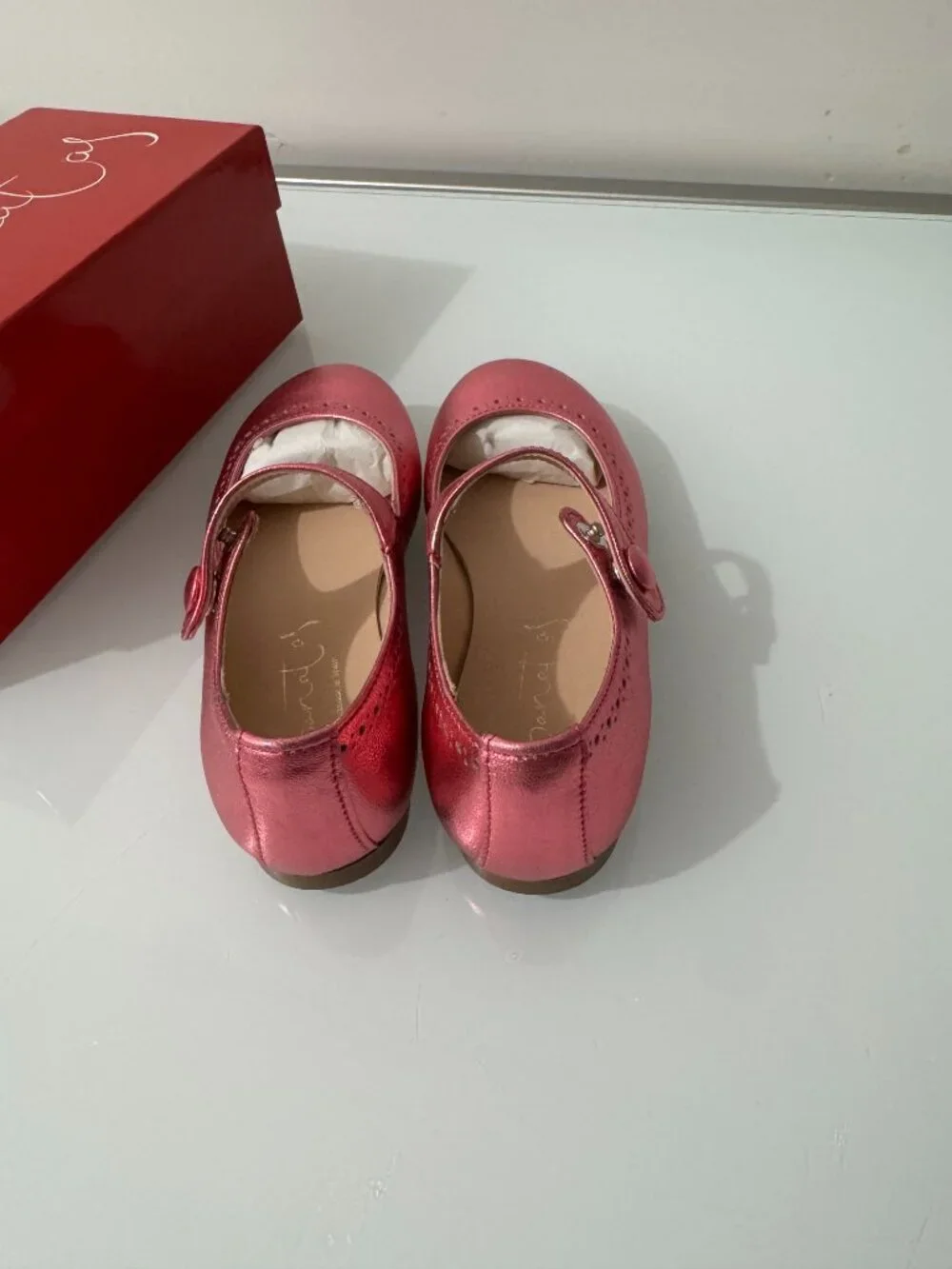 Papanatas metallic pink mary janes